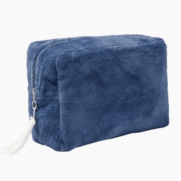 trousse de toilette en bambou bleu marine