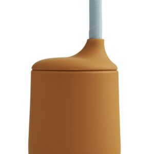 LIEWOOD - Gobelet avec paille en silicone - camel et bleu