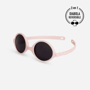 Paire de lunettes de soleil Ki ET LA type Diabola de couleur rose pale 0-1 an