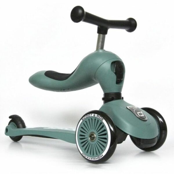 Trottinette 2 en 1 draisienne Scoot and Ride Bleu forest position draisienne