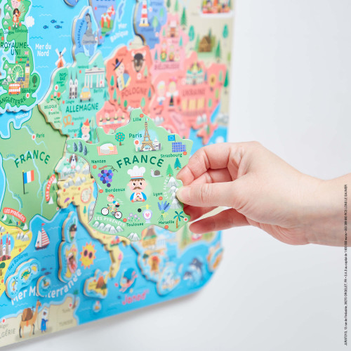 Magnet La France Puzzle magnétique Janod L'Europe 7 ans
