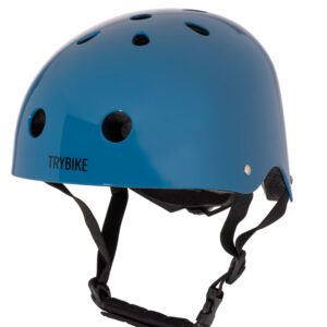 Vue du casque Trybike bleu
