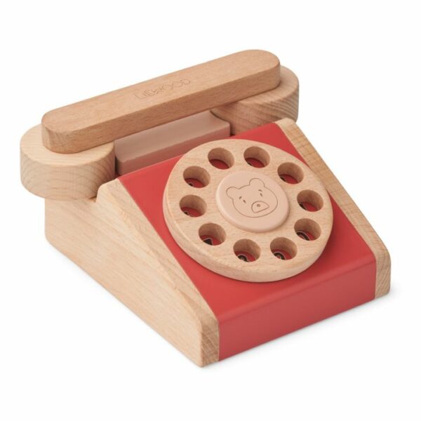 Téléphone vintage selma rouge en bois Liewood