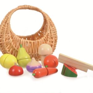 Panier en osier avec fruits et légumes en bois Egmont Toys