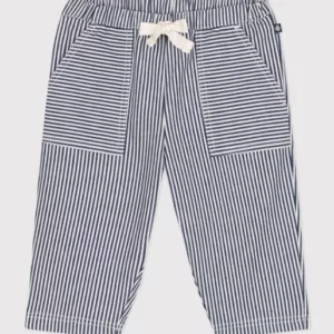 Pantalon bébé en toile rayé