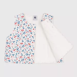 Gilet sans manches popeline à fleurs