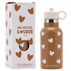 Gourde inox coeur - Caramel