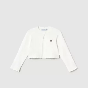 Cardigan court en tricot blanc