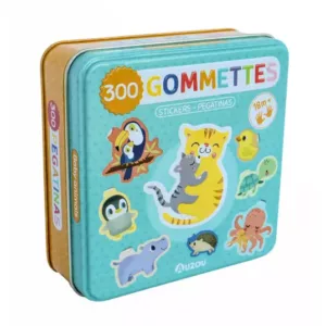 Boîte de gommettes métal - Les bébés animaux