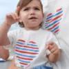 Tee-shirt blanc coeur strié – Image 2