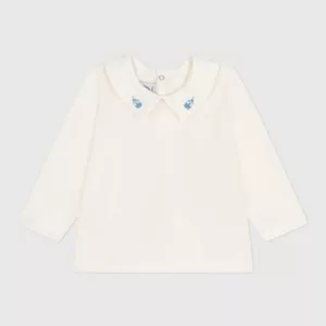 Blouse bébé à col brodé