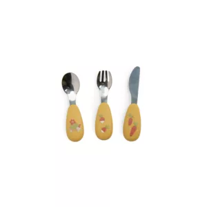 Set couvert en silicone - Trois petits lapins