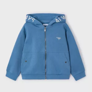 Veste à capuche texte bleu