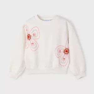 Sweat fantaisie fille fleuri