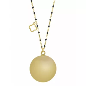 Bola de grossesse Fine perle - Doré perles noir