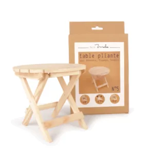 Table Pliante Bois Naturel - Mobilier peluche Petit Mailou