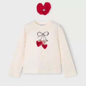 T-shirt avec élastique - Coeur rouge