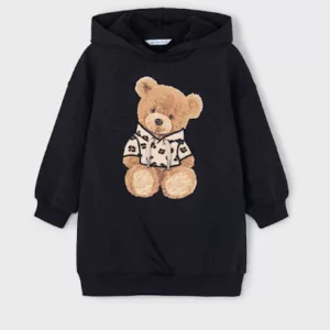 Robe en molleton à capuche - Noir