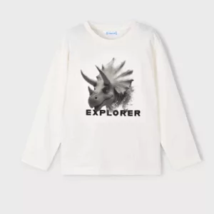 T-shirt sérigraphié blanc - Dino explorer