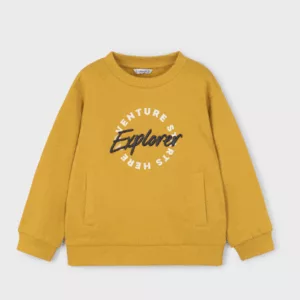 Sweat-shirt brodé explorer - Moutarde