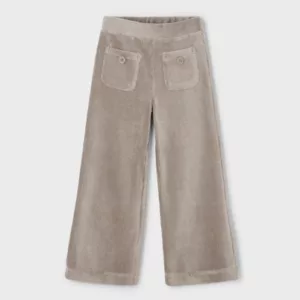 Pantalon en maille velours côtelé - Taupe