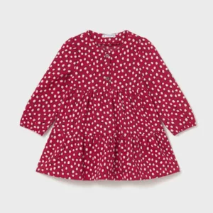 Robe maille à pois - Rouge