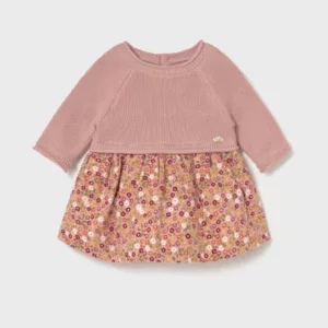 Robe tricot et velours - nouveau-né