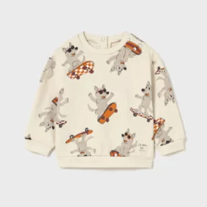 Sweat imprimé skate - Beige