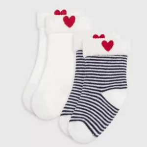Lot de chaussettes bébé en coton brodé
