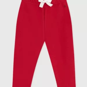 Pantalon bébé en coton uni - Rouge