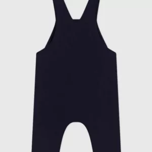 Salopette bébé en coton jambes longues unie - Marine