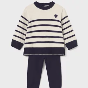 Ensemble pantalon et pull - Marinière bleu