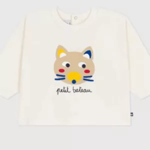 Tee-shirt bébé en coton à manches longues - Milk
