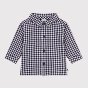 Chemise bébé en flanelle à carreaux