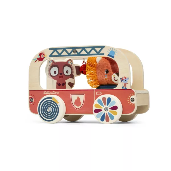 Camion de pompier en bois - Jack le lion