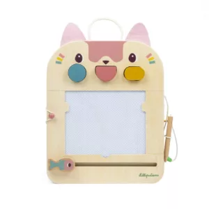 Ardoise Magique en bois - Jeanne le chat