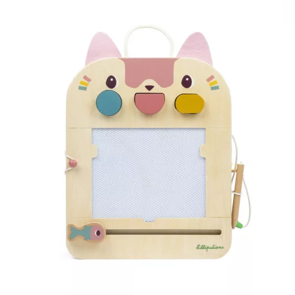 Ardoise Magique en bois - Jeanne le chat