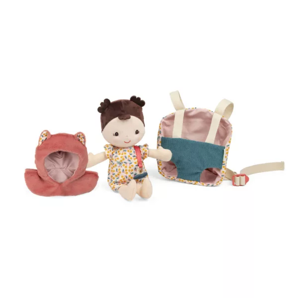 Poupée en tissu et porte bébé - Jeanne