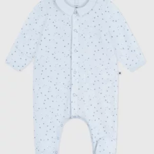 Pyjama bébé en velours à col imprimé