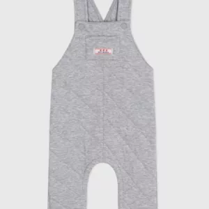 Salopette bébé en coton épais jambes longues unie - Grise