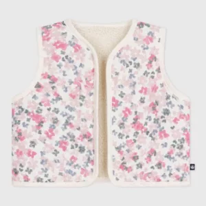Gilet réversible sherpa fleurs