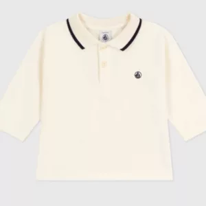 Polo en coton à manches longues - uni