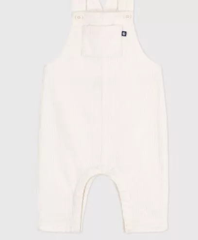 Salopette bébé en velours côtelé uni