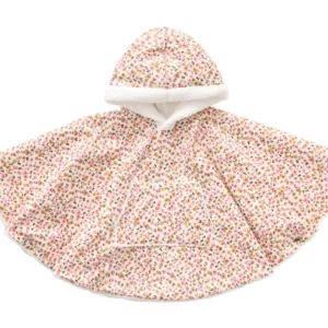 Poncho bébé - Ciré léopard / sherpa blanc