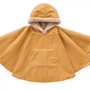 Poncho - Ciré bébé camel / sherpa blanc