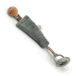 Attache-tétine velours - Kaki