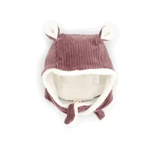 Bonnet bébé - velours parme