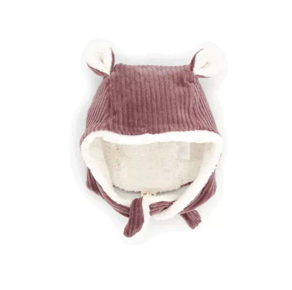 Bonnet bébé - velours parme