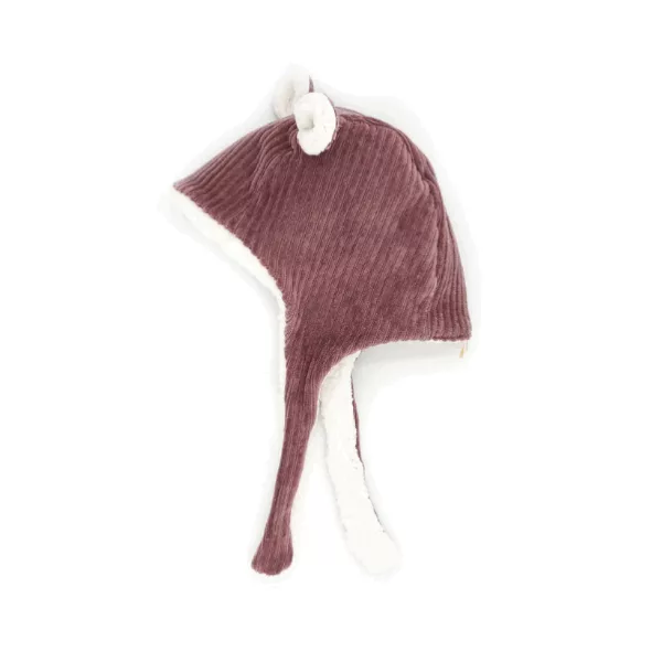 Bonnet bébé - velours parme – Image 2