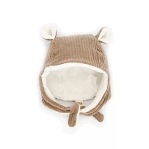 Bonnet bébé - velours taupe